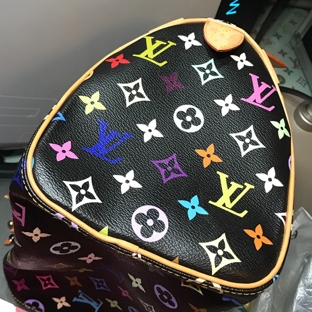Murakami x Vuitton vintage fringe black multicolor speedy bag. EUC - Picture 12 of 15